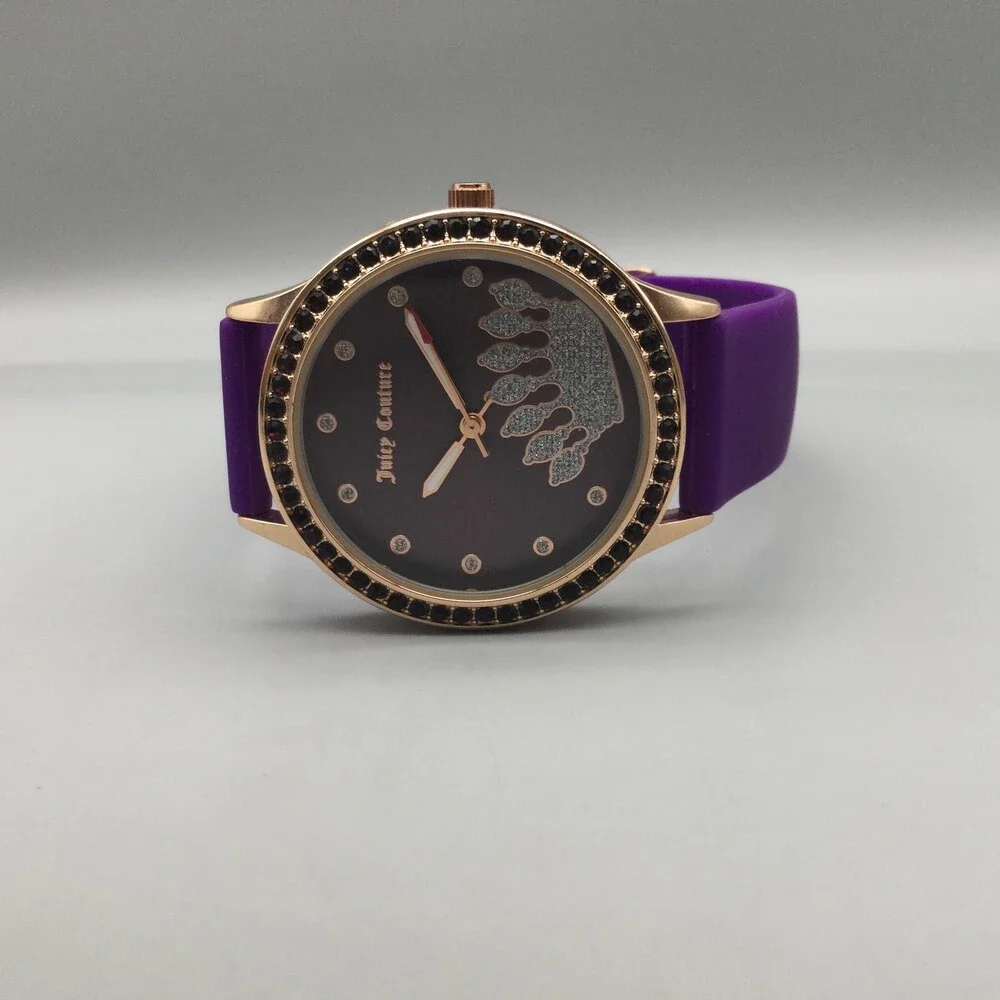 Juicy Couture Black Label Womens Watch 38mm Rose Gold Tone Crown New Battery